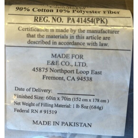 Madison Park Oversized Quilted Throw Blanket 60 x 70 Cream Blue Seashell Coastal - Picture 3 of 6